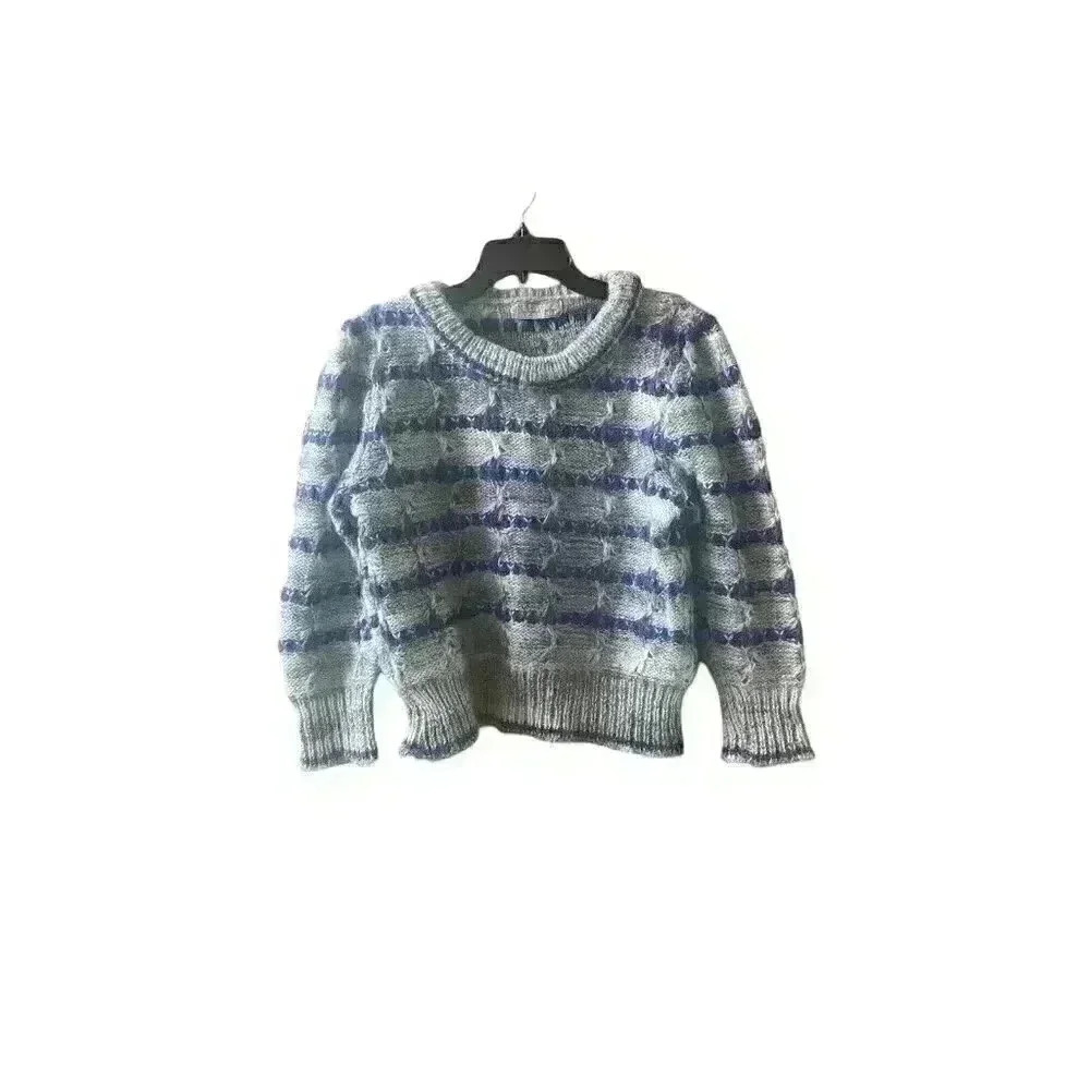 Vintage Marlina di Firenze Sweater Italy Italian Cropped Blue White Size M/L